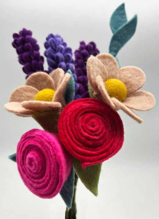 Handmade Wool Felt Bouquet - Everlasting Floral Arrangement